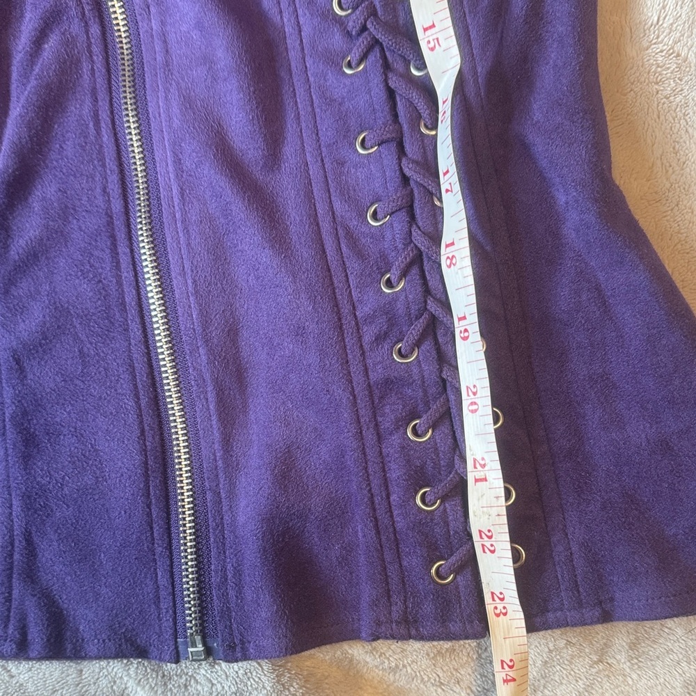 Lydia || NWT Suede Zip Corset Top (L) - Picture 14 of 15